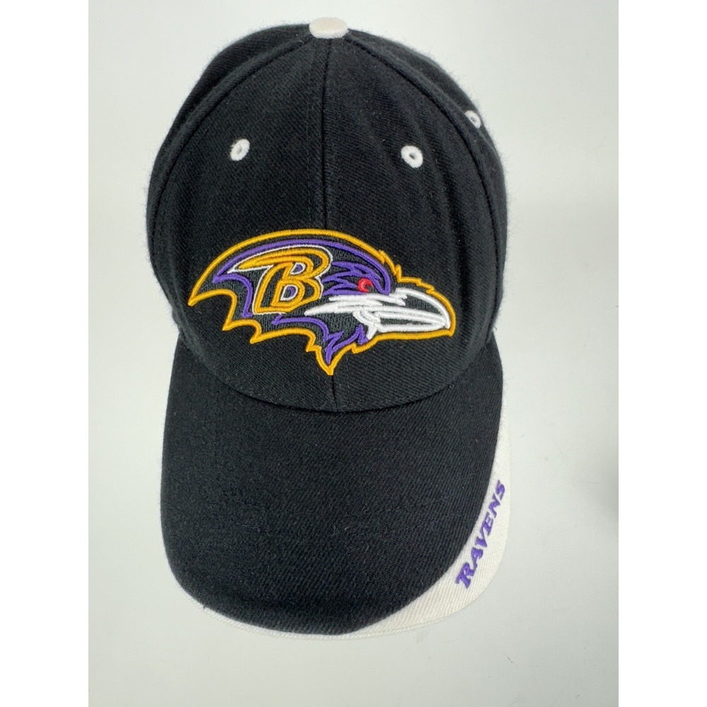 VTG 90s Baltimore Ravens‎ Macao Wool Blend Hat OSFA Retro Black White NFL Cap
